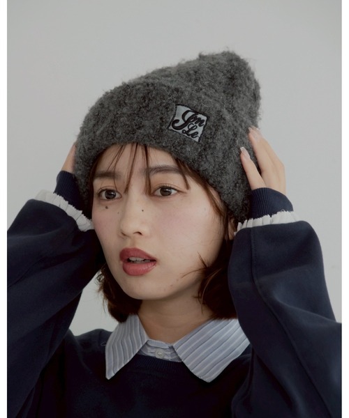 JUMELLE（ジュメロ）の「mix knit cap（ニットキャップ/ビーニー・レディース・チャコール・FREE）」の3枚目の写真