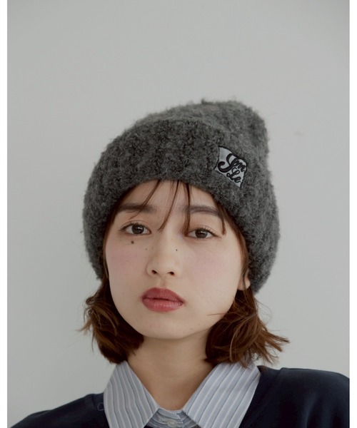 JUMELLE（ジュメロ）の「mix knit cap（ニットキャップ/ビーニー・レディース・チャコール・FREE）」の5枚目の写真