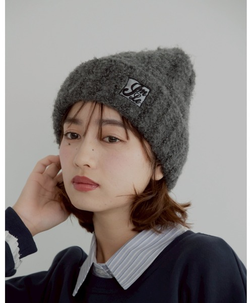 JUMELLE（ジュメロ）の「mix knit cap（ニットキャップ/ビーニー・レディース・チャコール・FREE）」の7枚目の写真