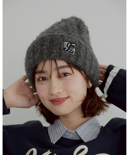 JUMELLE（ジュメロ）の「mix knit cap（ニットキャップ/ビーニー・レディース・チャコール・FREE）」の8枚目の写真