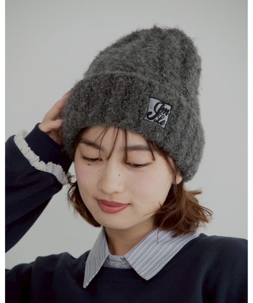 JUMELLE（ジュメロ）の「mix knit cap（ニットキャップ/ビーニー・レディース・チャコール・FREE）」の4枚目の写真