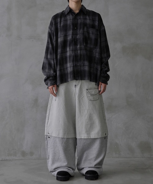 セール】SWEAT PANEL BAGGY PANTS/スウェットパネルバギーパンツ