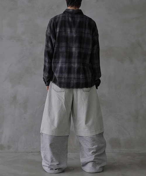 EPNK（イーピーエヌケー）の「SWEAT PANEL BAGGY PANTS/スウェットパネルバギーパンツ（デニムパンツ・メンズ・杢グレー/ブラック・SMALL/MEDIUM/LARGE）」の13枚目の写真