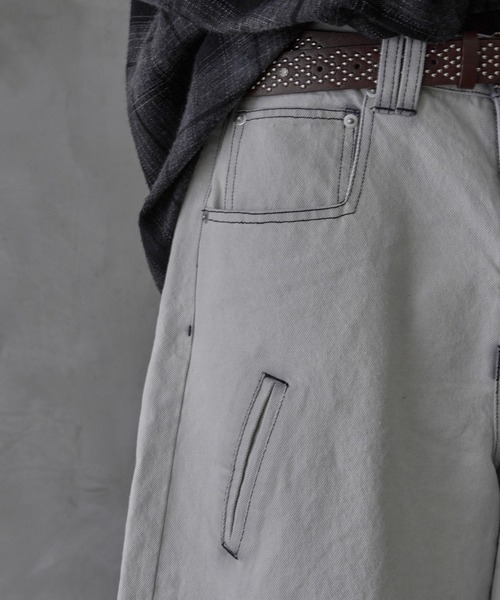 EPNK（イーピーエヌケー）の「SWEAT PANEL BAGGY PANTS/スウェットパネルバギーパンツ（デニムパンツ・メンズ・杢グレー/ブラック・SMALL/MEDIUM/LARGE）」の16枚目の写真