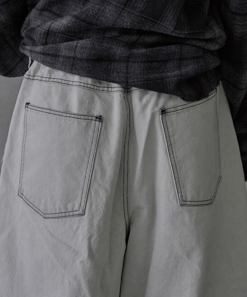 EPNK（イーピーエヌケー）の「SWEAT PANEL BAGGY PANTS/スウェットパネルバギーパンツ（デニムパンツ・メンズ・杢グレー/ブラック・SMALL/MEDIUM/LARGE）」の19枚目の写真