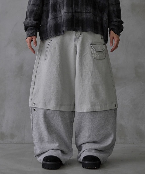セール】SWEAT PANEL BAGGY PANTS/スウェットパネルバギーパンツ