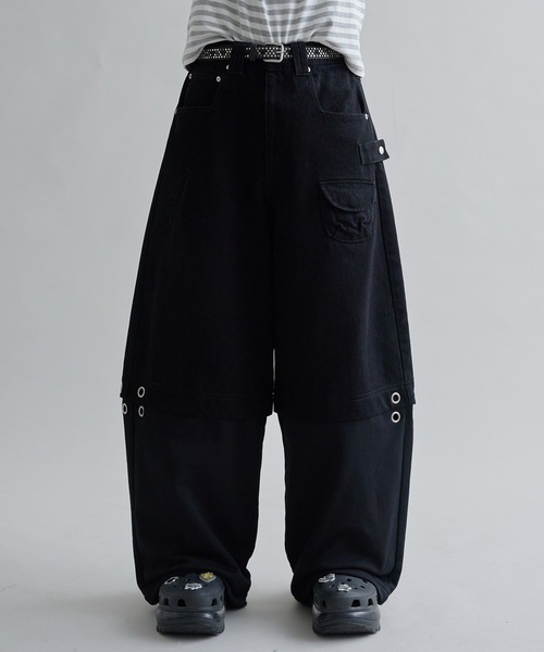 セール】SWEAT PANEL BAGGY PANTS/スウェットパネルバギーパンツ