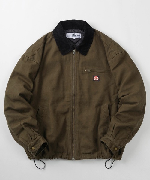 RED KAP(レッドキャップ)の「【77】【RED KAP/レッドキャップ】襟コーデュロイ ピスネームロゴ ダックジャケット/ドローコード/アメカジ/ワーク/ストリート(ブルゾン・メンズ・ベージュ/カーキ/ブラック/ブラック系/ベージュ系/ブラウン系/カーキ系・L/XL/M)」の4枚目の写真
