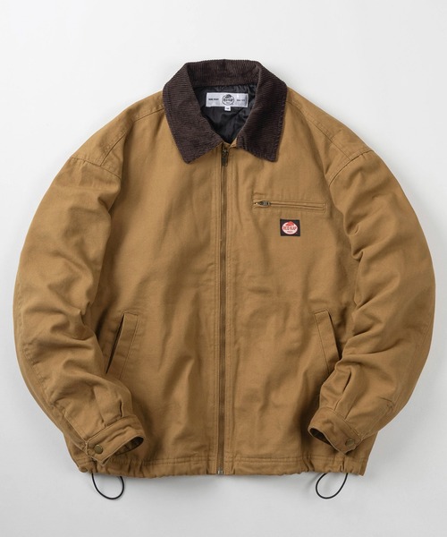 RED KAP(レッドキャップ)の「【77】【RED KAP/レッドキャップ】襟コーデュロイ ピスネームロゴ ダックジャケット/ドローコード/アメカジ/ワーク/ストリート(ブルゾン・メンズ・ベージュ/カーキ/ブラック/ブラック系/ベージュ系/ブラウン系/カーキ系・L/XL/M)」の1枚目の写真