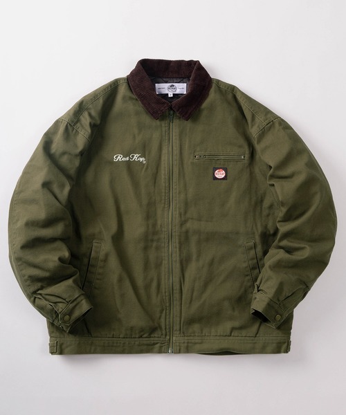 デトロイトジャケット L レッド 赤 企業ロゴ 襟コーデュロイ ダックジャケット デトロイトジャケット L レッド 赤 ダックジャケット 襟コーデュロイ