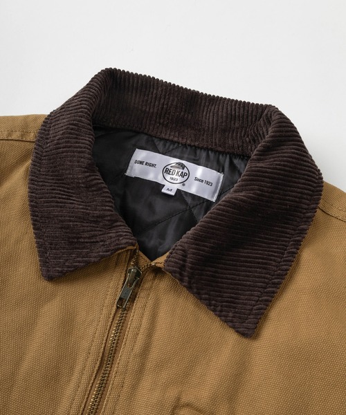 RED KAP(レッドキャップ)の「【77】【RED KAP/レッドキャップ】襟コーデュロイ ピスネームロゴ ダックジャケット/ドローコード/アメカジ/ワーク/ストリート(ブルゾン・メンズ・ベージュ/カーキ/ブラック/ブラック系/ベージュ系/ブラウン系/カーキ系・L/XL/M)」の13枚目の写真