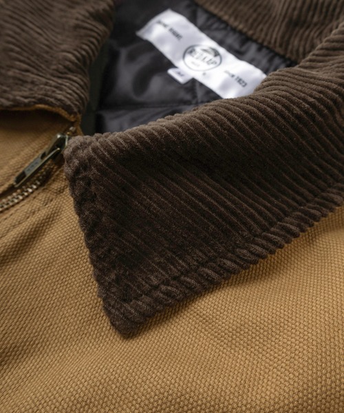 RED KAP(レッドキャップ)の「【77】【RED KAP/レッドキャップ】襟コーデュロイ ピスネームロゴ ダックジャケット/ドローコード/アメカジ/ワーク/ストリート(ブルゾン・メンズ・ベージュ/カーキ/ブラック/ブラック系/ベージュ系/ブラウン系/カーキ系・L/XL/M)」の14枚目の写真