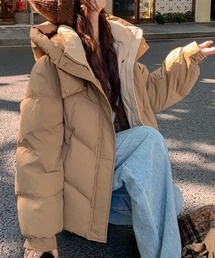 オーバーサイズフーディ中綿ブルゾン