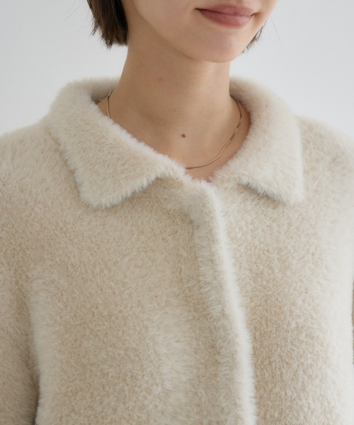 KATHARINE ROSS（キャサリンロス）の「【KATHARINE ROSS】接結フェザーニットジャケット（ステンカラーコート・レディース・アイボリー/チャコールグレー・MEDIUM）」の22枚目の写真
