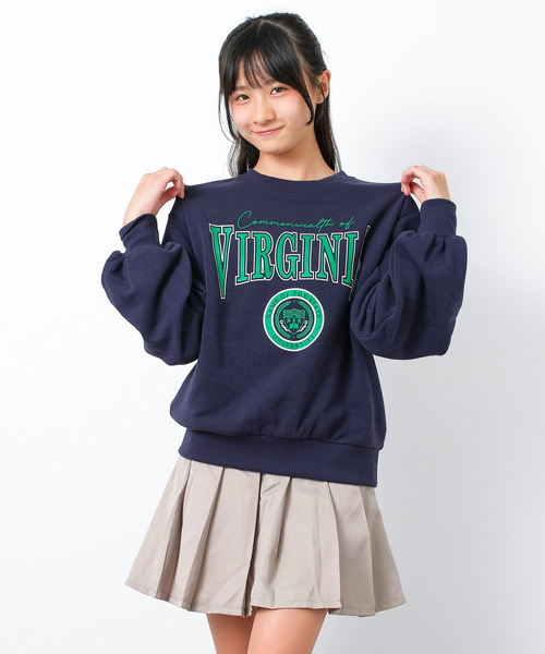 RiCO SUCRE（リコシュクレ）の「【裏起毛】エンブレムロゴプリントトレーナー（スウェット・キッズ・オフホワイト/ネイビー・160/140/150）」の4枚目の写真