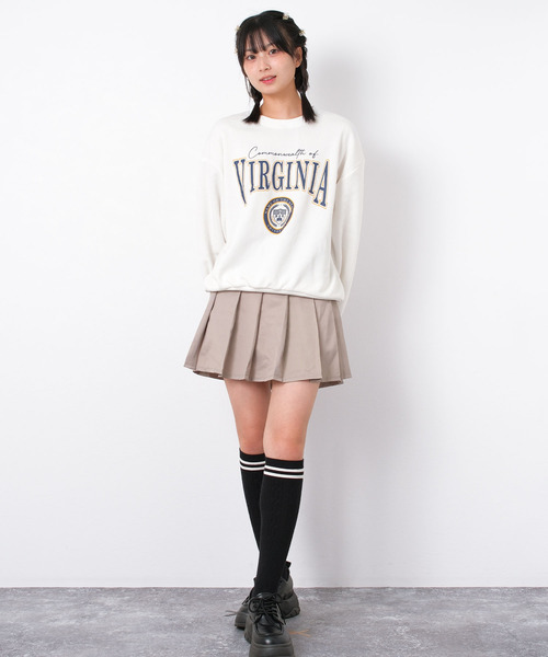 RiCO SUCRE（リコシュクレ）の「【裏起毛】エンブレムロゴプリントトレーナー（スウェット・キッズ・オフホワイト/ネイビー・160/140/150）」の6枚目の写真