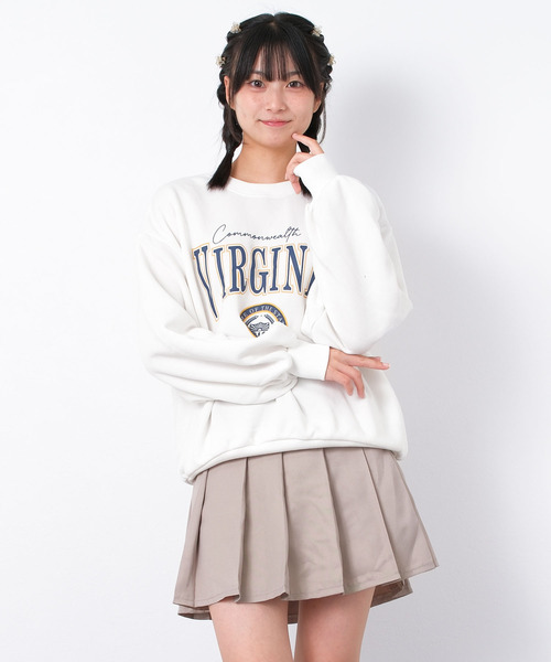 RiCO SUCRE（リコシュクレ）の「【裏起毛】エンブレムロゴプリントトレーナー（スウェット・キッズ・オフホワイト/ネイビー・160/140/150）」の7枚目の写真