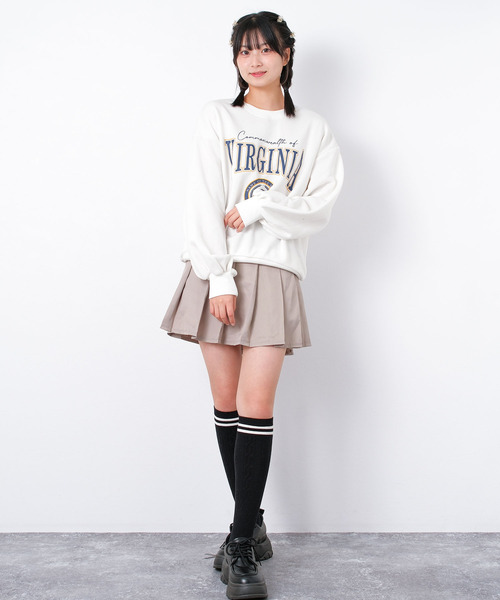 RiCO SUCRE（リコシュクレ）の「【裏起毛】エンブレムロゴプリントトレーナー（スウェット・キッズ・オフホワイト/ネイビー・160/140/150）」の8枚目の写真