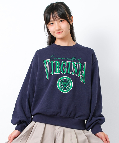 RiCO SUCRE（リコシュクレ）の「【裏起毛】エンブレムロゴプリントトレーナー（スウェット・キッズ・オフホワイト/ネイビー・160/140/150）」の13枚目の写真