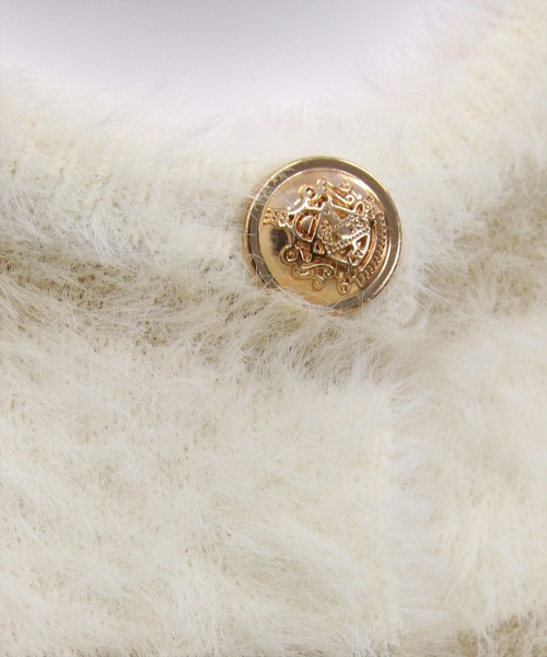 CLEAR BASIC（クリアベーシック）の「ボーダーフェザーニットカーディガン[オフィスカジュアル 着回し抜群 大人]≪AW新作≫（カーディガン/ボレロ・レディース・グレイッシュベージュ/ブラック・F）」の6枚目の写真