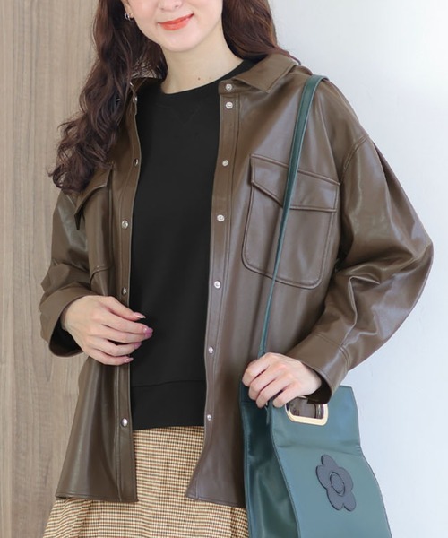 MARY QUANT（マリークワント）の「フェイクレザーシャツ ジャケット