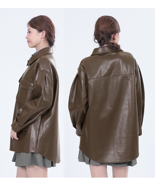 MARY QUANT（マリークワント）の「フェイクレザーシャツ ジャケット