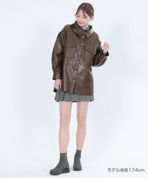 セール】フェイクレザーシャツ ジャケット（その他アウター）｜MARY