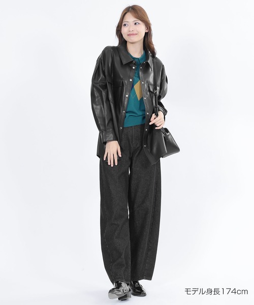 フェイクレザーシャツ ジャケット（その他アウター）｜MARY QUANT