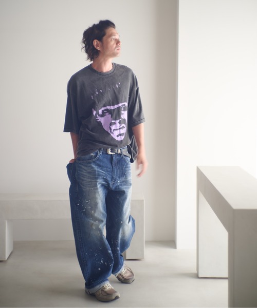 ADAM PATEK(アダムパテック)の「ADAMPATEK/washed riot nep selvedge denim/ヴィンテージ加工ワイドデニムパンツ(AP2528016)(デニムパンツ・レディース・ブルー・1/2/3)」の12枚目の写真