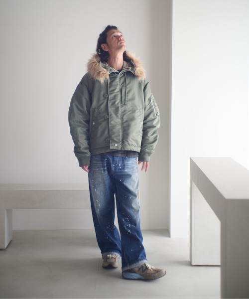 ADAM PATEK(アダムパテック)の「ADAMPATEK/washed riot nep selvedge denim/ヴィンテージ加工ワイドデニムパンツ(AP2528016)(デニムパンツ・レディース・ブルー・1/2/3)」の15枚目の写真