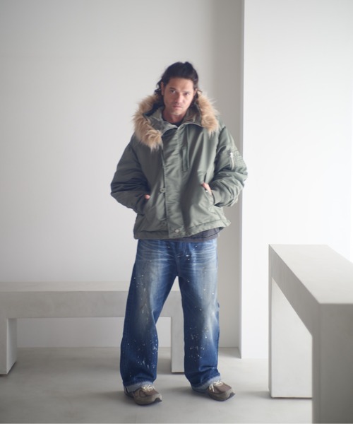 ADAM PATEK(アダムパテック)の「ADAMPATEK/washed riot nep selvedge denim/ヴィンテージ加工ワイドデニムパンツ(AP2528016)(デニムパンツ・レディース・ブルー・1/2/3)」の17枚目の写真