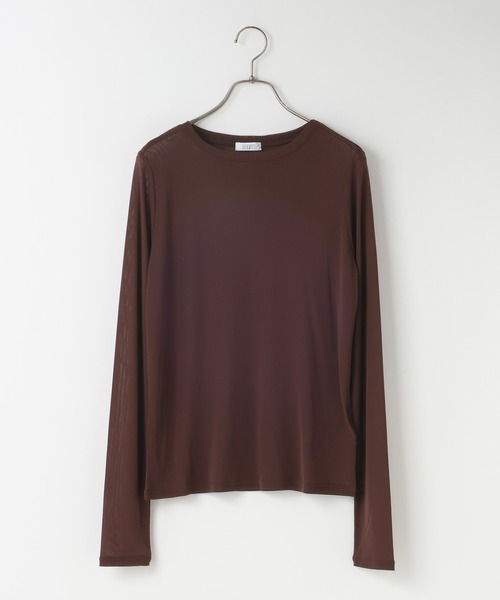 LOWRYS FARM（ローリーズファーム）の「ナイロンシアータイトＬＳ  606435（Tシャツ/カットソー・レディース・ブルー/ブラック/ホワイト/ライトグレー/イエロー/ブラウン・FREE）」の4枚目の写真
