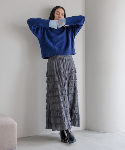 LOWRYS FARM（ローリーズファーム）の「ナイロンシアータイトＬＳ  606435（Tシャツ/カットソー・レディース・ブルー/ブラック/ホワイト/ライトグレー/イエロー・FREE）」の15枚目の写真