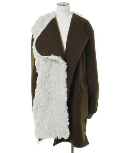 UN3D.（アンスリード）の「BOA MIX WAVE LINE CT / ボアミックスウェーブラインコート（その他アウター・レディース・ネイビー/ブラック/カーキ・36/38）」の14枚目の写真