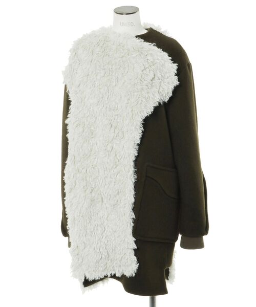 UN3D.（アンスリード）の「BOA MIX WAVE LINE CT / ボアミックスウェーブラインコート（その他アウター・レディース・ネイビー/ブラック/カーキ・36/38）」の13枚目の写真