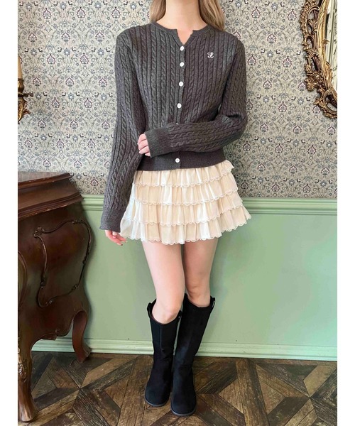 PHILLY(フィリー)の「ワンポイントケーブルカーディガン(カーディガン/ボレロ・レディース・アイボリー・FREE)」の6枚目の写真