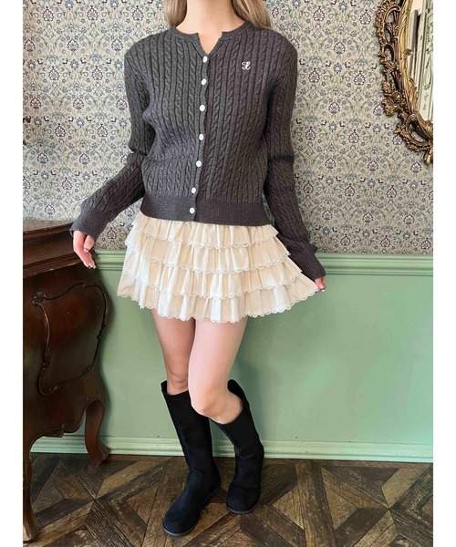 PHILLY(フィリー)の「ワンポイントケーブルカーディガン(カーディガン/ボレロ・レディース・アイボリー・FREE)」の7枚目の写真