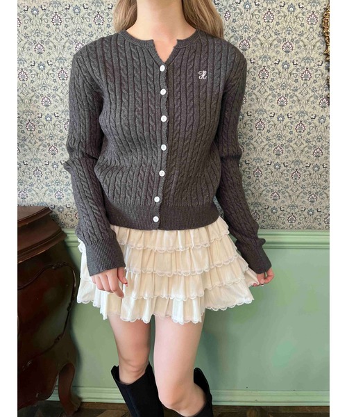 PHILLY(フィリー)の「ワンポイントケーブルカーディガン(カーディガン/ボレロ・レディース・アイボリー・FREE)」の3枚目の写真