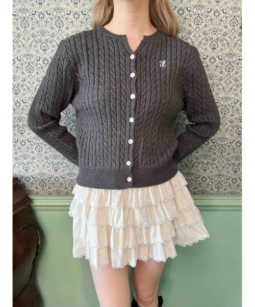 PHILLY(フィリー)の「ワンポイントケーブルカーディガン(カーディガン/ボレロ・レディース・アイボリー・FREE)」の5枚目の写真