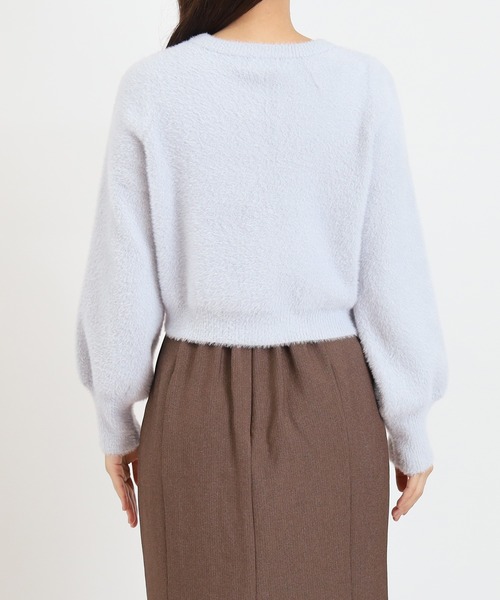 ASTORIA ODIER（アストリアオディール）の「ラメフェザービジューボタンカーディガン（カーディガン/ボレロ・レディース・サックスブルー/チャコールグレー/ホワイト/ピンク・MEDIUM）」の14枚目の写真