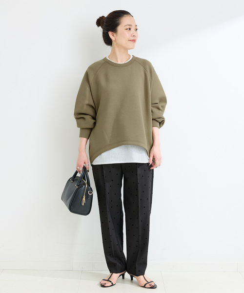 B.C STOCK(ベーセーストック)の「《追加8》手洗い可 / ダンボールコクーンプルオーバー(Tシャツ/カットソー・レディース・ホワイト/ブラウン/ネイビー/チャコールグレー/カーキ・FREE)」の8枚目の写真
