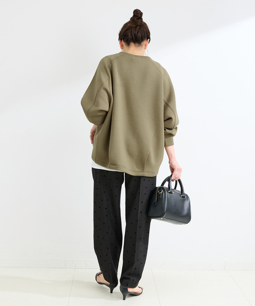 B.C STOCK(ベーセーストック)の「《追加8》手洗い可 / ダンボールコクーンプルオーバー(Tシャツ/カットソー・レディース・ホワイト/ブラウン/ネイビー/チャコールグレー/カーキ・FREE)」の11枚目の写真