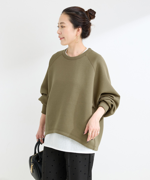B.C STOCK(ベーセーストック)の「《追加8》手洗い可 / ダンボールコクーンプルオーバー(Tシャツ/カットソー・レディース・ホワイト/ブラウン/ネイビー/チャコールグレー/カーキ・FREE)」の13枚目の写真