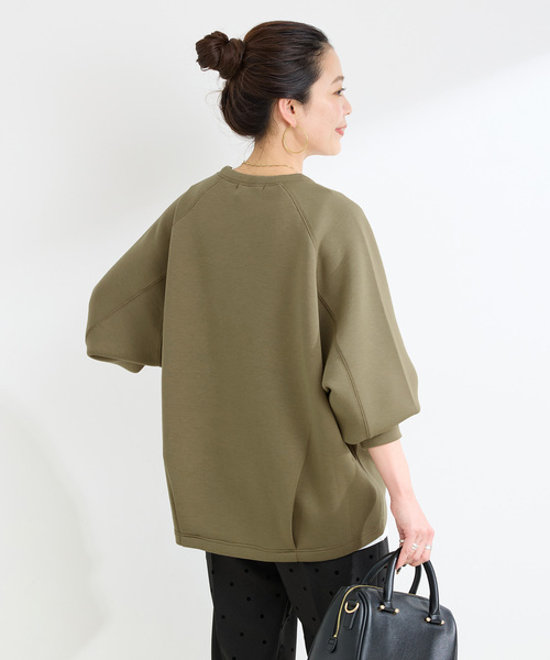 B.C STOCK(ベーセーストック)の「《追加8》手洗い可 / ダンボールコクーンプルオーバー(Tシャツ/カットソー・レディース・ホワイト/ブラウン/ネイビー/チャコールグレー/カーキ・FREE)」の14枚目の写真