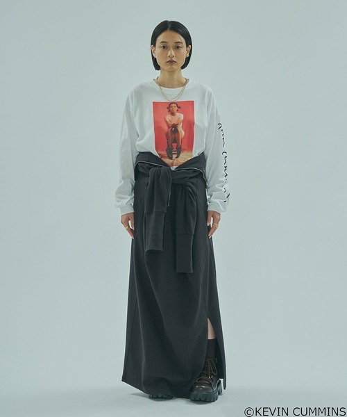 ROSE BUD（ローズバッド）の「(CREOLME)KEVIN CUMMINS PHOTO L/S TEE（Tシャツ/カットソー・レディース・ブラック/ホワイト・ONE SIZE）」の6枚目の写真