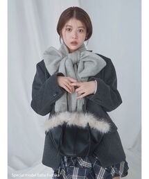 SNIDEL(スナイデル)のカシミア混ロングリボンマフラー(マフラー)