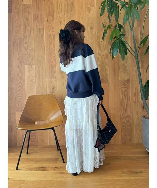 LILY BROWN（リリーブラウン）の「ハーフフリルシュシュ（シュシュ・レディース・チェック/アイボリー/ブラック・F）」の9枚目の写真