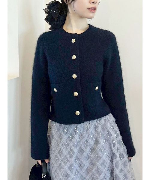 LILY BROWN（リリーブラウン）の「ハーフフリルシュシュ（シュシュ・レディース・チェック/アイボリー/ブラック・F）」の11枚目の写真