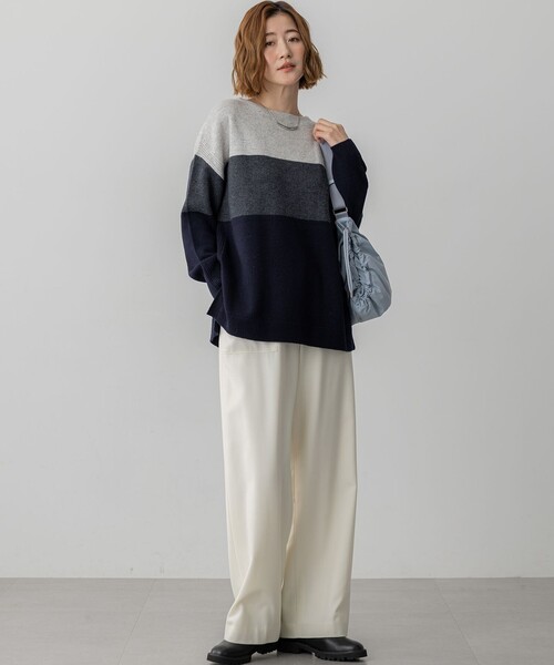 23区(ニジュウサンク)の「ウールカシミヤ カラーブロック チュニック ニット(ニット/セーター・レディース・ピンク系3/ライトグリーン系3/ライトグレー系3・38)」の11枚目の写真