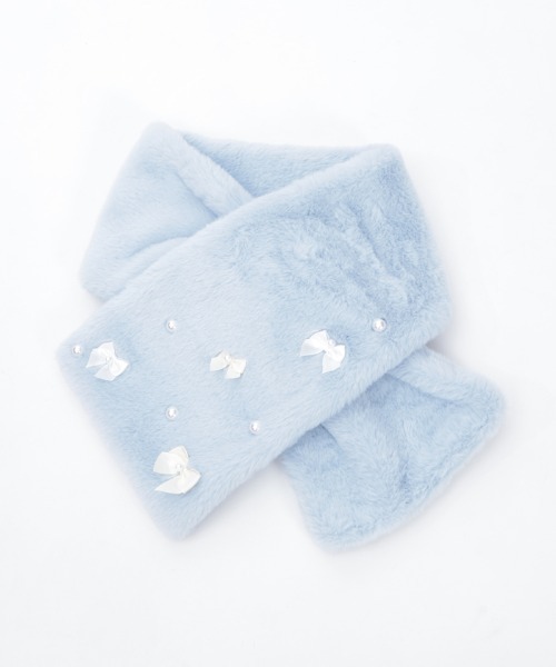 axes femme（アクシーズファム）の「アソートリボンティペット（マフラー・レディース・ブラック/サックスブルー/キナリ・FREE）」の7枚目の写真